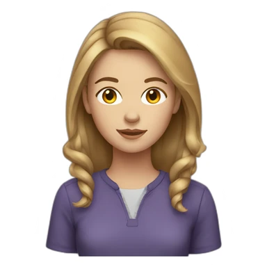 white female teenager with short light brown hair sticker