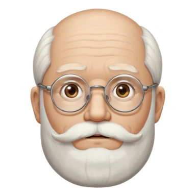 An old man with a beard and glasses and a little bit of hair on top named phillis sticker
