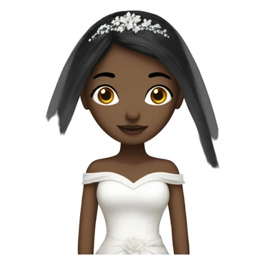 White bride with black veil sticker