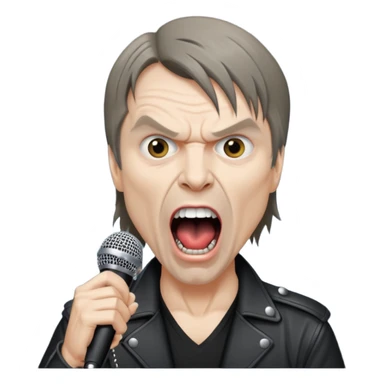 bruce dickinson, metal musician, screaming with mirophone sticker