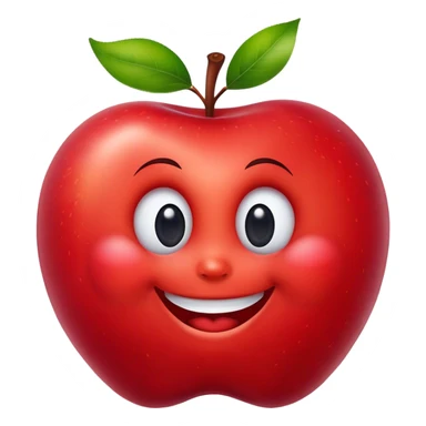 Apple Inc. Logo, shaped like a real apple, with a big smile and expressive eyes sticker