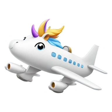 unicorn flying a plane sticker