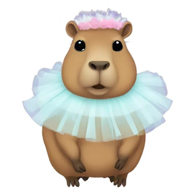 A capybara wearing a tutu and being sassy sticker