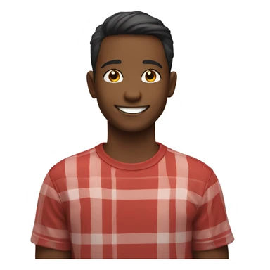 smiling boy in red-shirt without glasses sticker