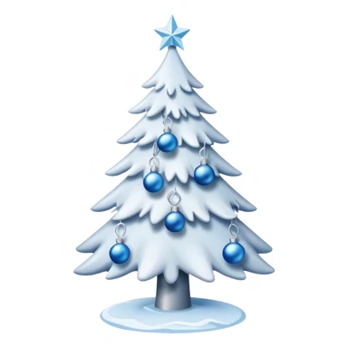 White christmas tree with cold theme decoration  sticker