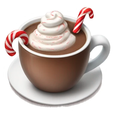 Hot cocoa with candy cane sticker