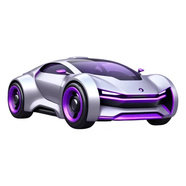futuristic silver and black and purple cyberpunk car sticker