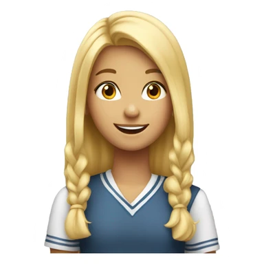 Girl with blonde hair happy at school sticker