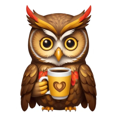 kahve içen baykuş  sticker