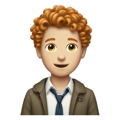 preppy white boy with curly ginger hair sticker