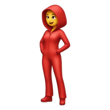 Emoji of hot woman in red rubber suit sticker