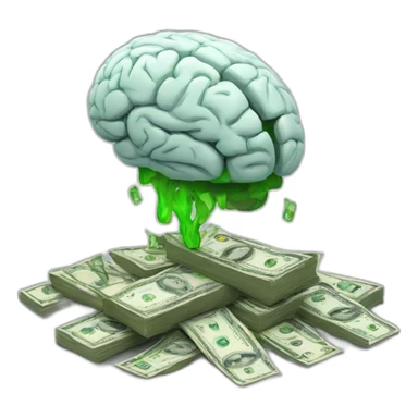 money with brain sticker