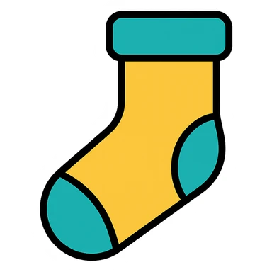colored outline icon of a sock sticker
