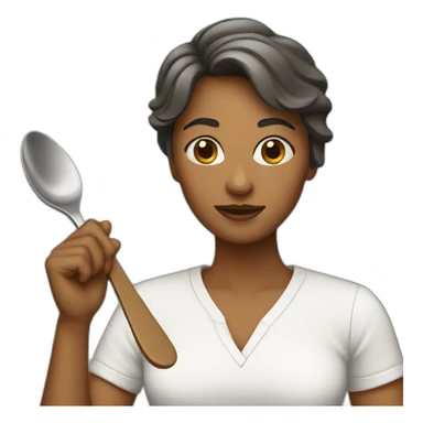 Woman with spoon sticker