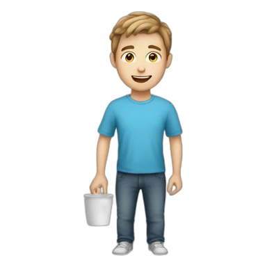 white boy blue eyed boy with a cup of Coffee sticker