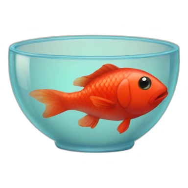 red fish in a bowl sticker