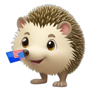 a hedgehog going to vote sticker