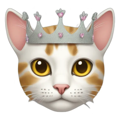 cat wear crown sticker