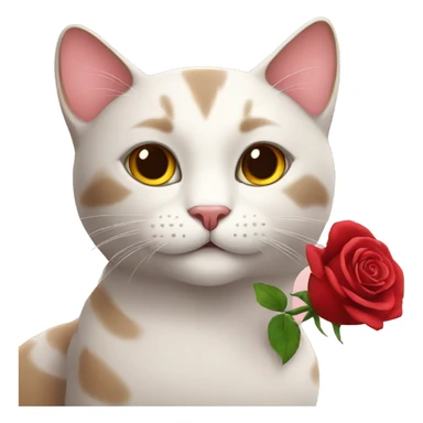 Cat with rose sticker