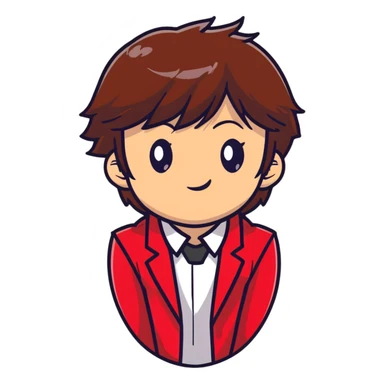 Kiyotaka Ayanokoji from Classroom of the Elite, calm and emotionless expression, brown hair with bangs, sharp eyes, wearing red school blazer with white shirt sticker