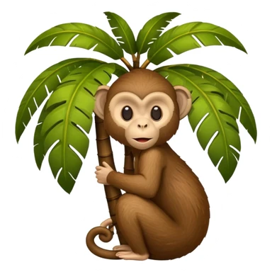 coconut tree with a monkey sticker