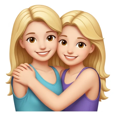 Girl hugs girl sticker