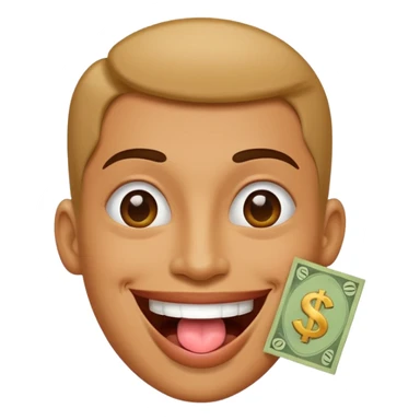 create happy smile with money tongue like 🤑  sticker