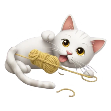 Cat playing with yarn sticker