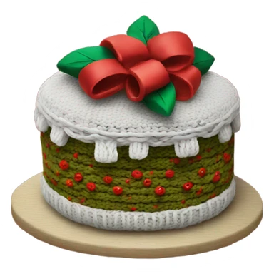christmas knitted cake sticker