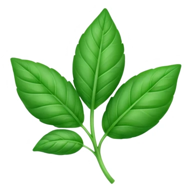 green basil leaf with some purple sticker