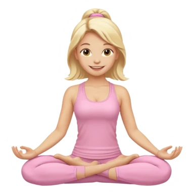 blonde yoga girl light pink clothes n sticker