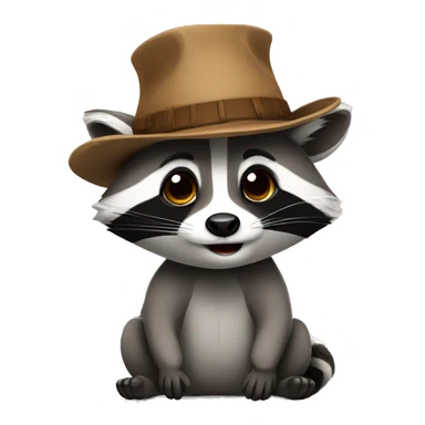 Raccoon with hat sticker