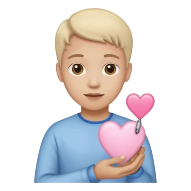 light pink heart in white hands sticker