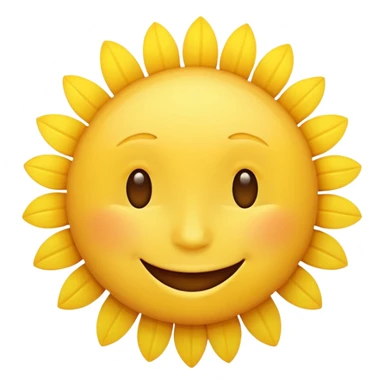 a sunshine emoji with a happy face sticker