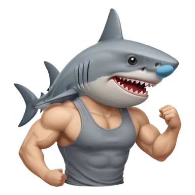 Shark in a tank top sticker
