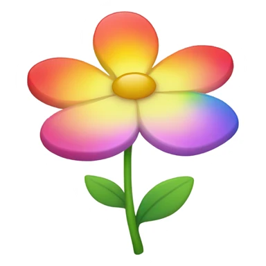 Rainbow flower with white face sticker