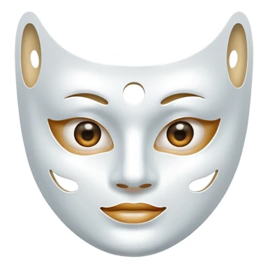 a sheet of white mask pack for face skincare beauty, except on the face, transpalent holes on eyes and mouth side sticker