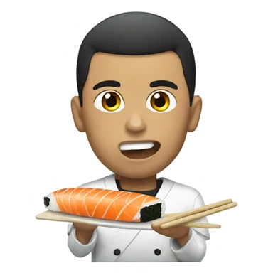 Ronaldo eating sushi  sticker