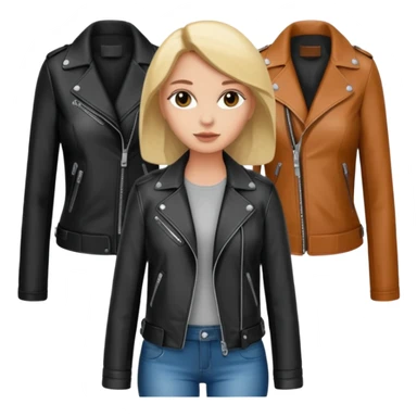 Women in leather jocket, full body, different color leather jocket, close up sticker