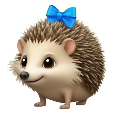 hedgehog with a blue bow sticker