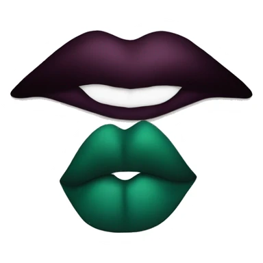 Lips of a dark emerald color in the form of a kiss sticker