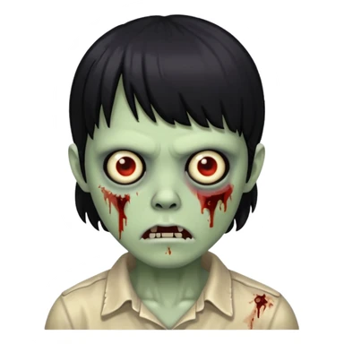 zombie with black bangs  sticker