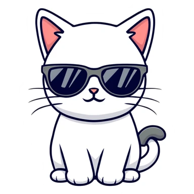 Cat wearing sunglasses, cool attitude sticker