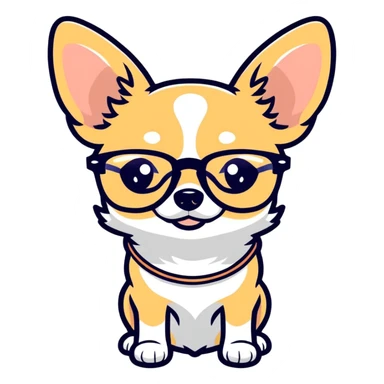 Chihuahua dog wearing glasses sticker