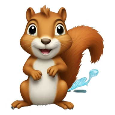 Squirrel on surfboard sticker