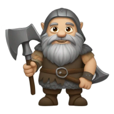 Medieval dwarf with axe sticker