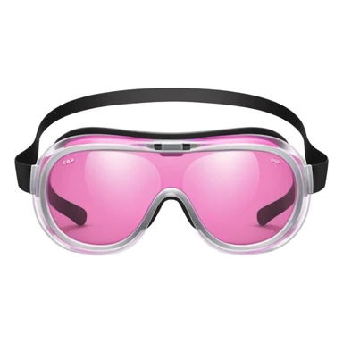 protective goggles with pink polarized lenses, adjustable headband sticker