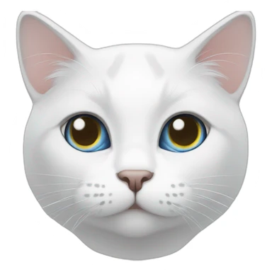 White cat, a little gray, azure eyes sticker