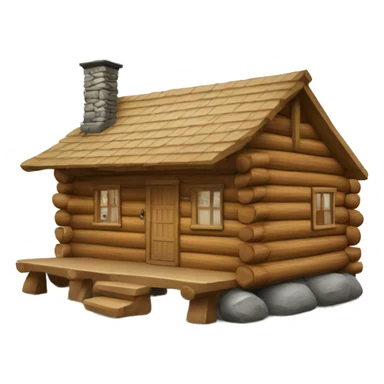 Log cabin sticker