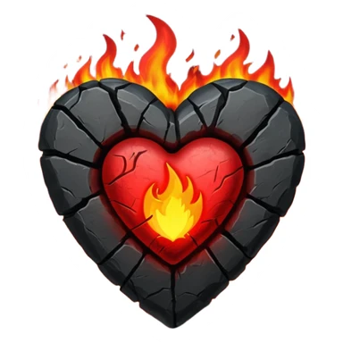 Burning coal heart sticker